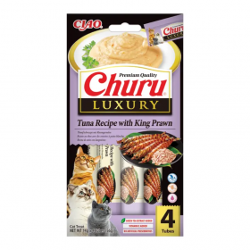 Кремообразно лакомство за котки Churu LUXURY Tuna Recipe with King Prawn с тон и кралска скарида